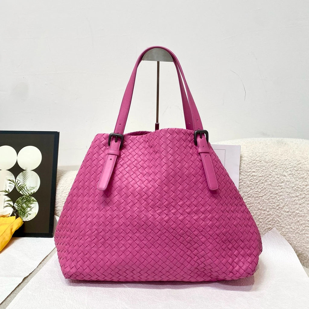 Bottega Veneta Pink Woven Tote Handbag For Women