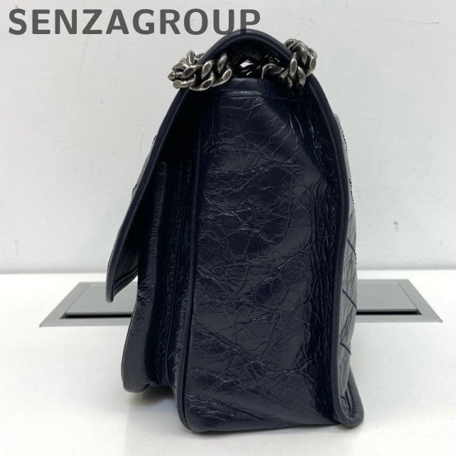 Saint Laurent Niki Medium Blue Silver Chain Shoulder Bag Women
