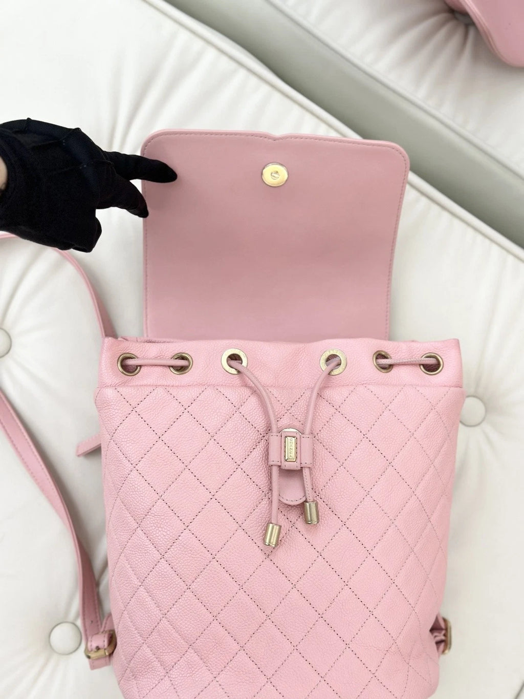 Chanel Vanity Case PM Calfskin Backpack Pink Gold Hardware Women S