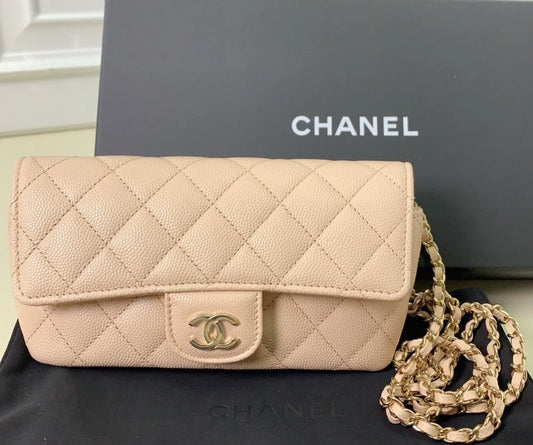 CHANEL Classic Flap Calfskin Chain Strap Phone case Women