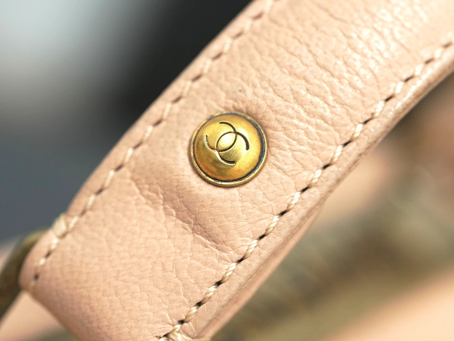 CHANEL Top Handle Diamond pattern Handbag Pink Gold Shoulder bag