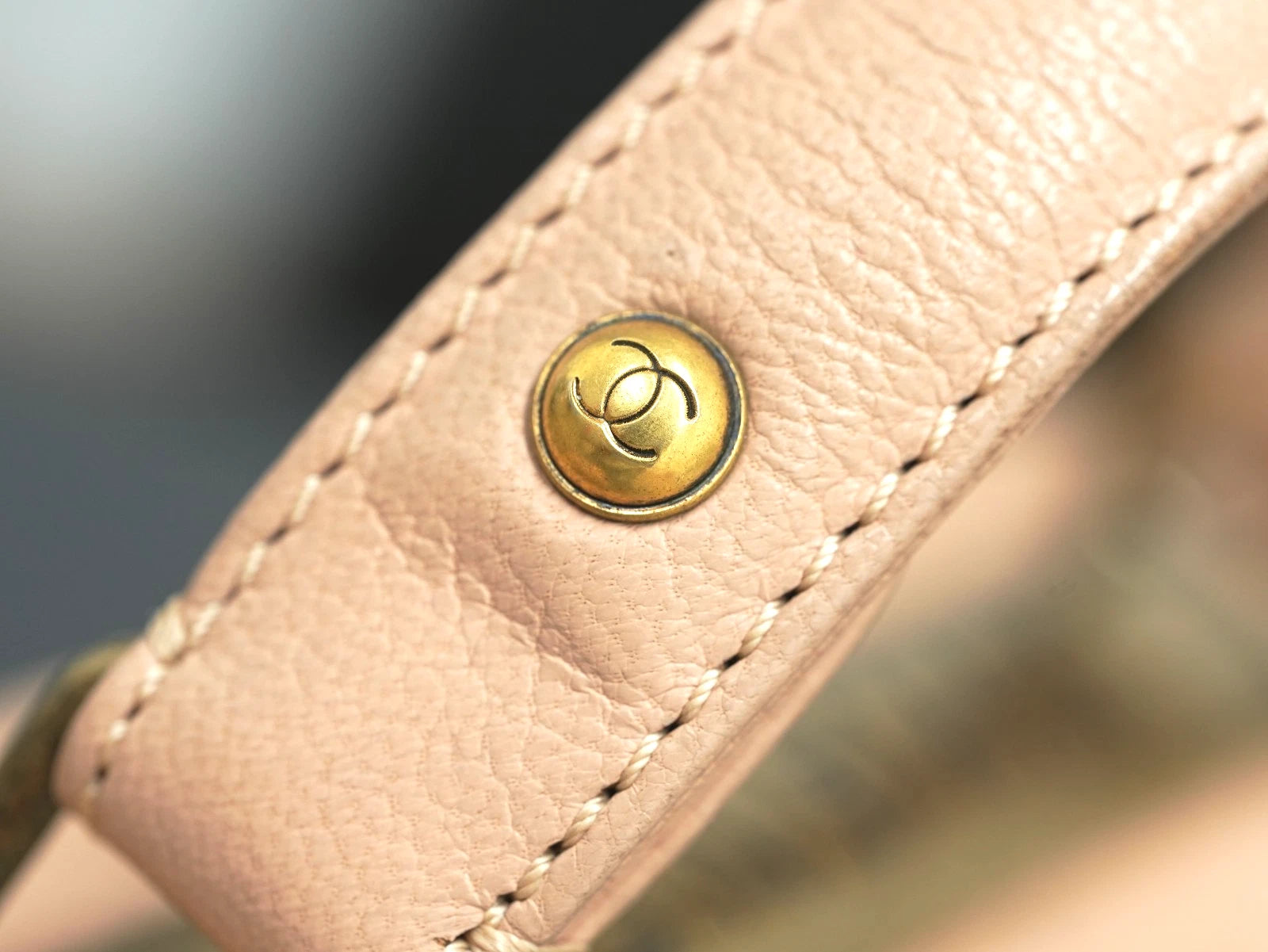CHANEL Top Handle Diamond pattern Handbag Pink Gold Shoulder Bag - Pre-Owned
