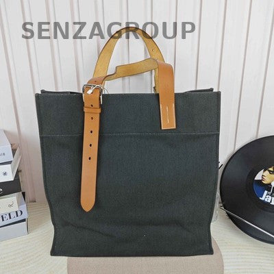 Hermès Etriviere Canvas & Leather Tote Bag Black Women's Classic