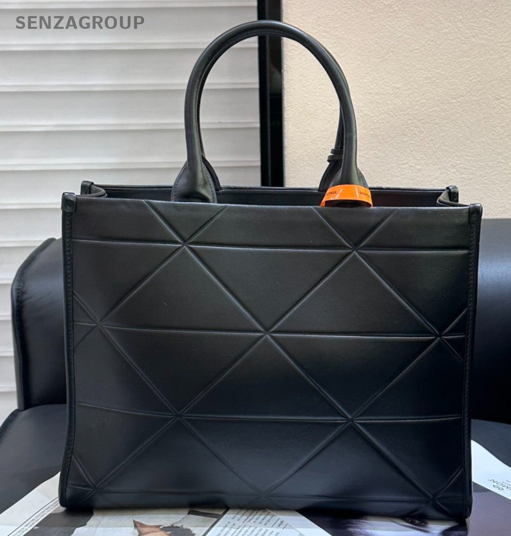 Prada Calfskin Tote Top Handle Bag Black Used Women Classic
