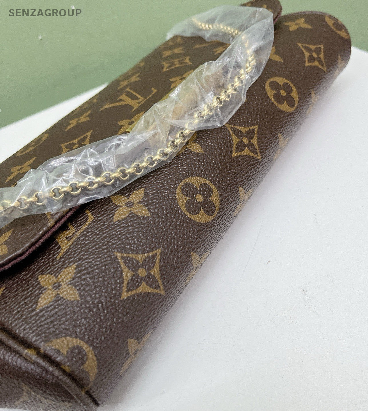 Louis Vuitton Favorite MM Monogram Chain Shoulder Bag Crossbody Brown Gold Women