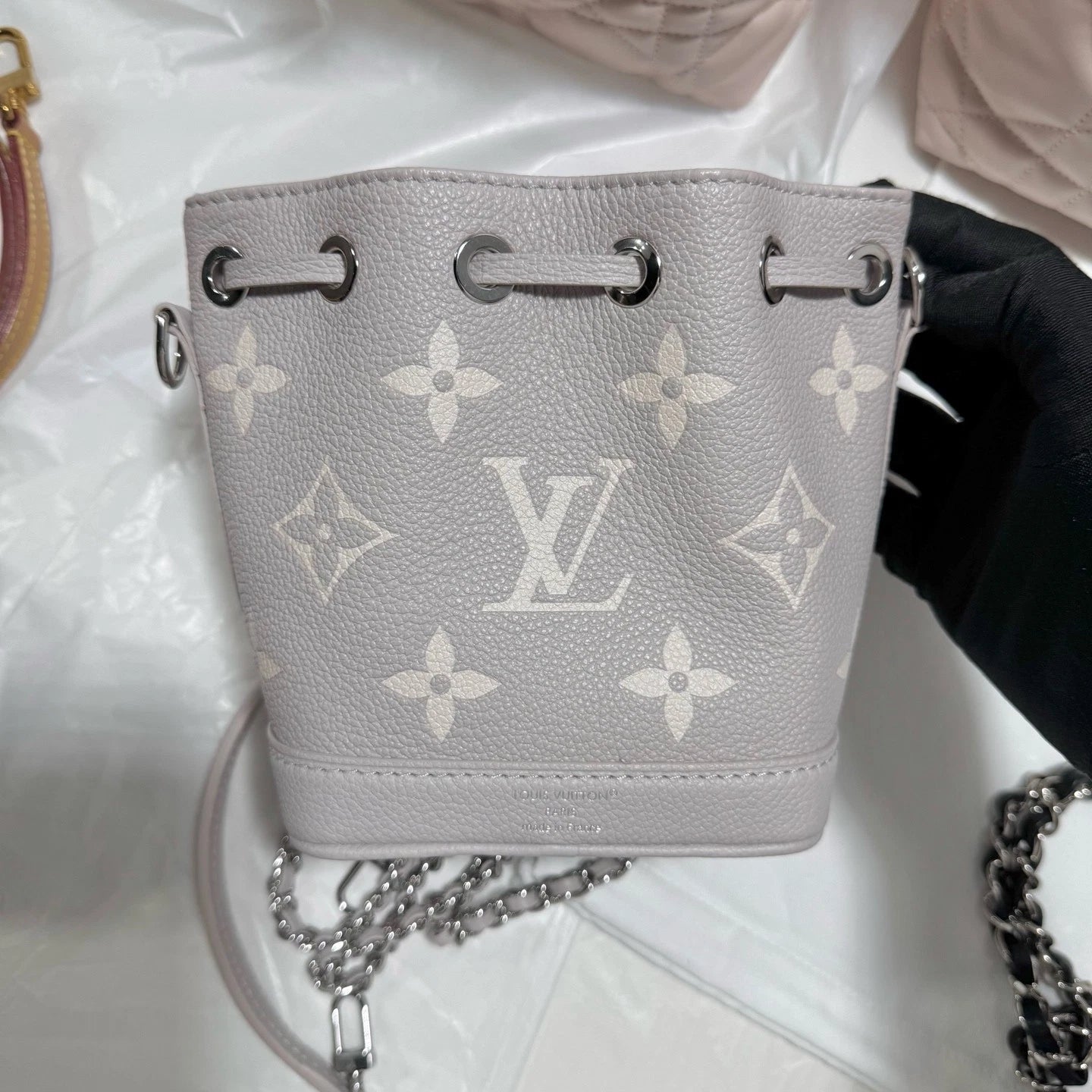 Louis Vuitton Canvas Taro Purple Nano Bucket Bag For Women