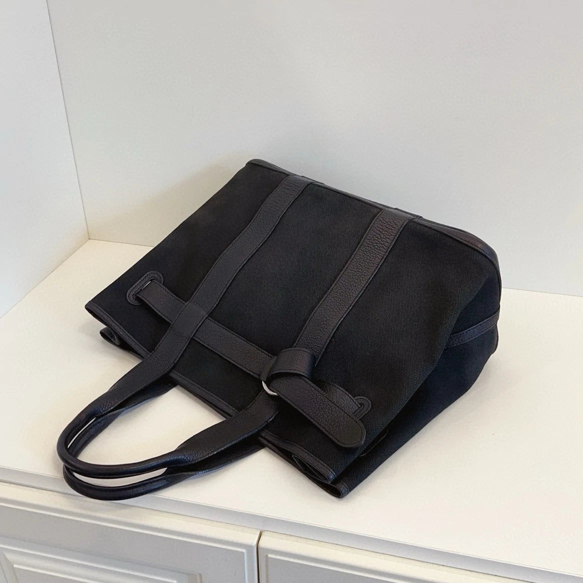 Hermes Petite Ceinture Garden Party36 Black Silver Top Handle Bag Women Classic