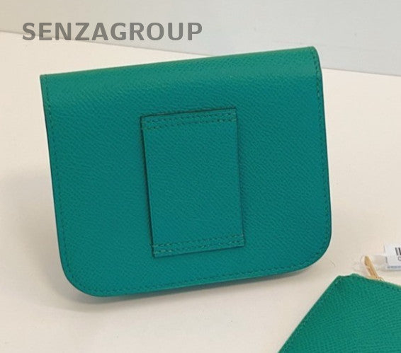 Hermes Constance Slim Purse Epsom Leather Green Almost Brand NEW Women