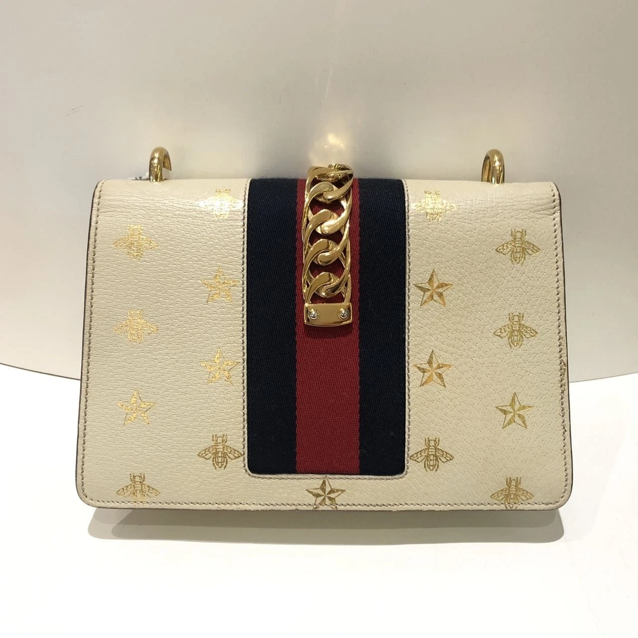 GUCCI White Medium Bee Shoulder Bag For Women