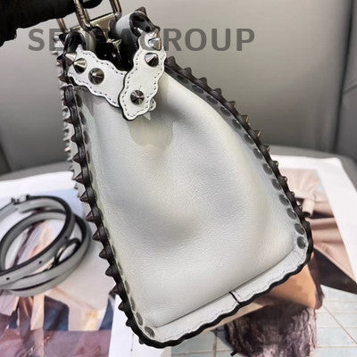 Fendi Peekaboo Small Silver Tote Crossbody Bag Women's Fashion