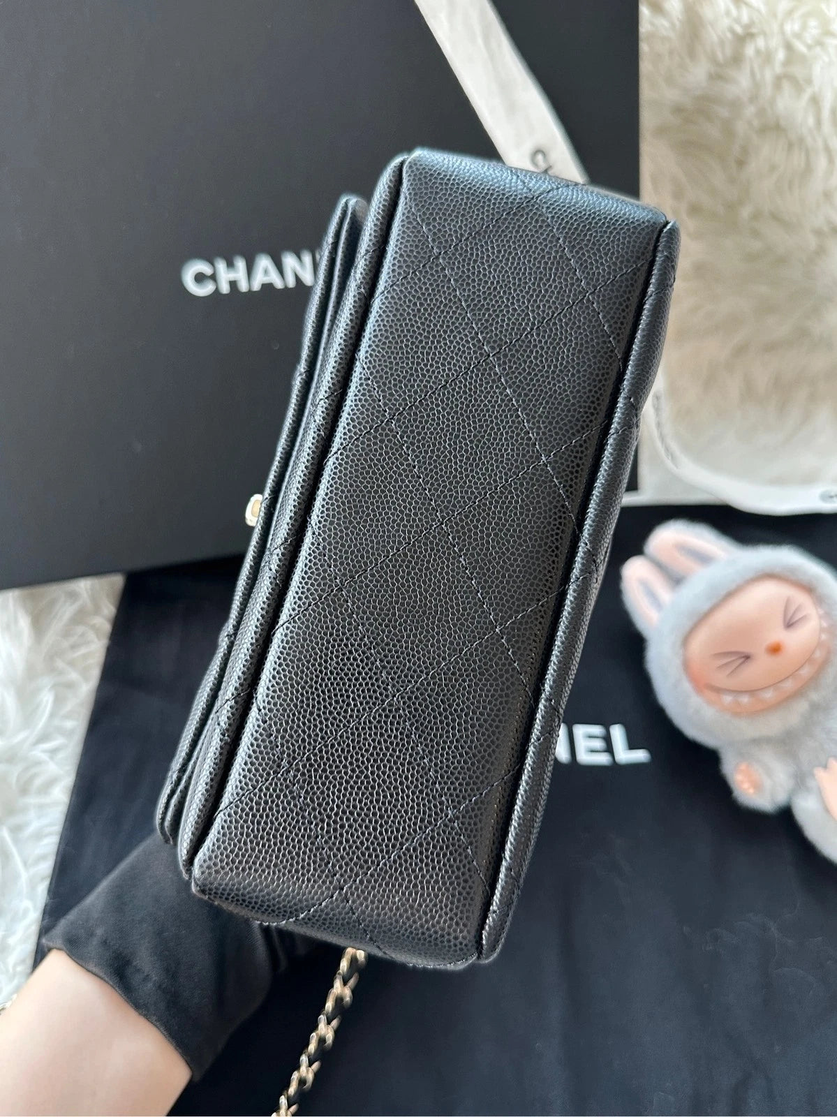 CHANEL Black Calfskin Mini Coco Crush Top Handle Bag For Women