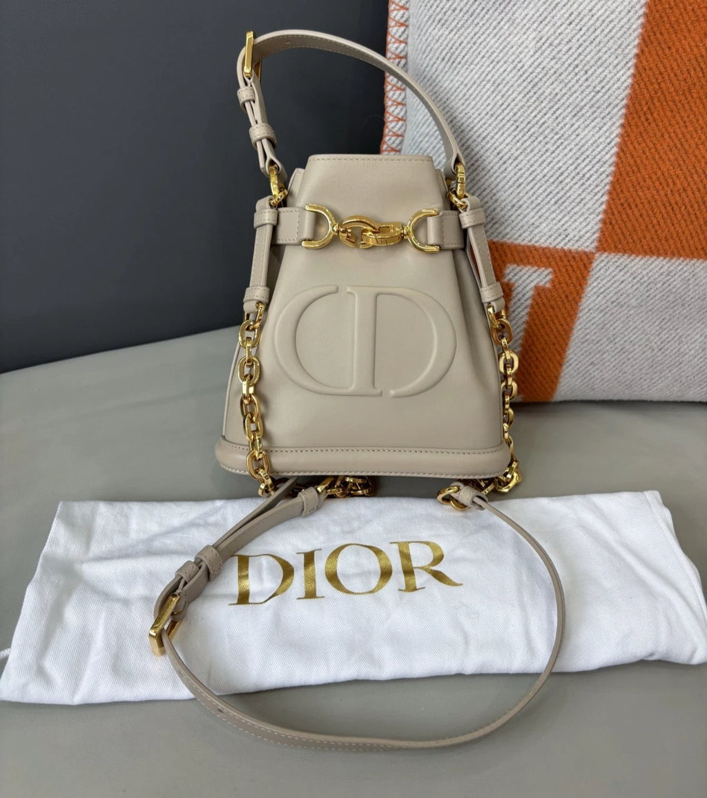 Christian Dior C'est PM Calfskin Bucket Top Handle Bag Shoulder Bag Women