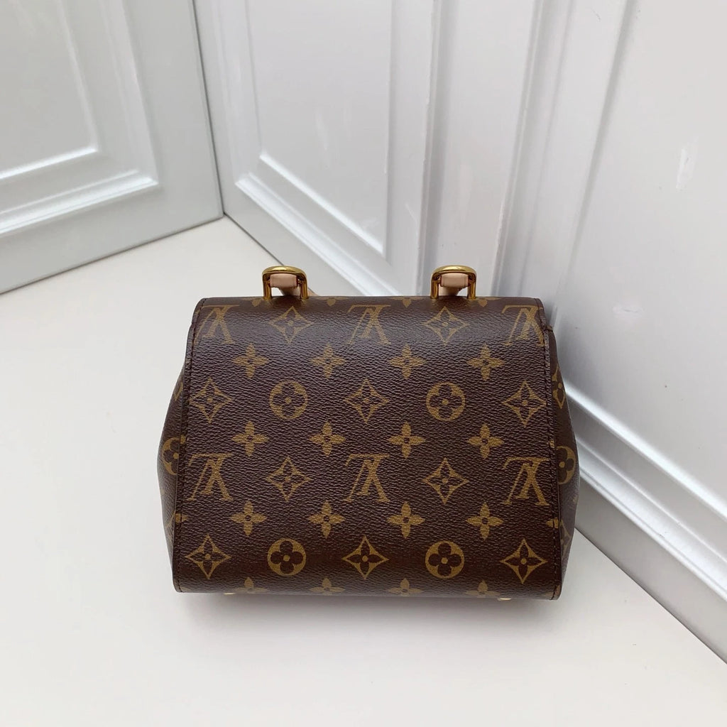 Louis Vuitton Cluny Brown Gold Crossbody Top Handle Excellent