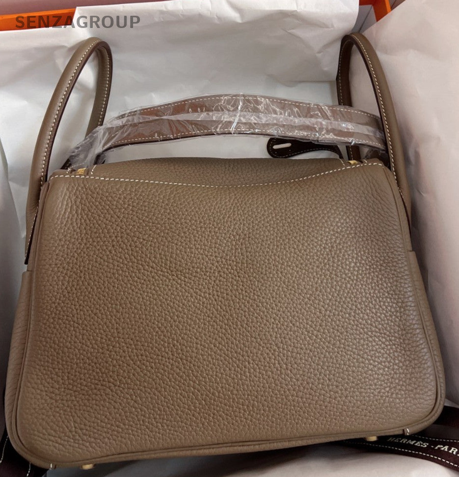 Hermes Lindy26 Shoulder Bag Gray Silver Used Women Classic Designer