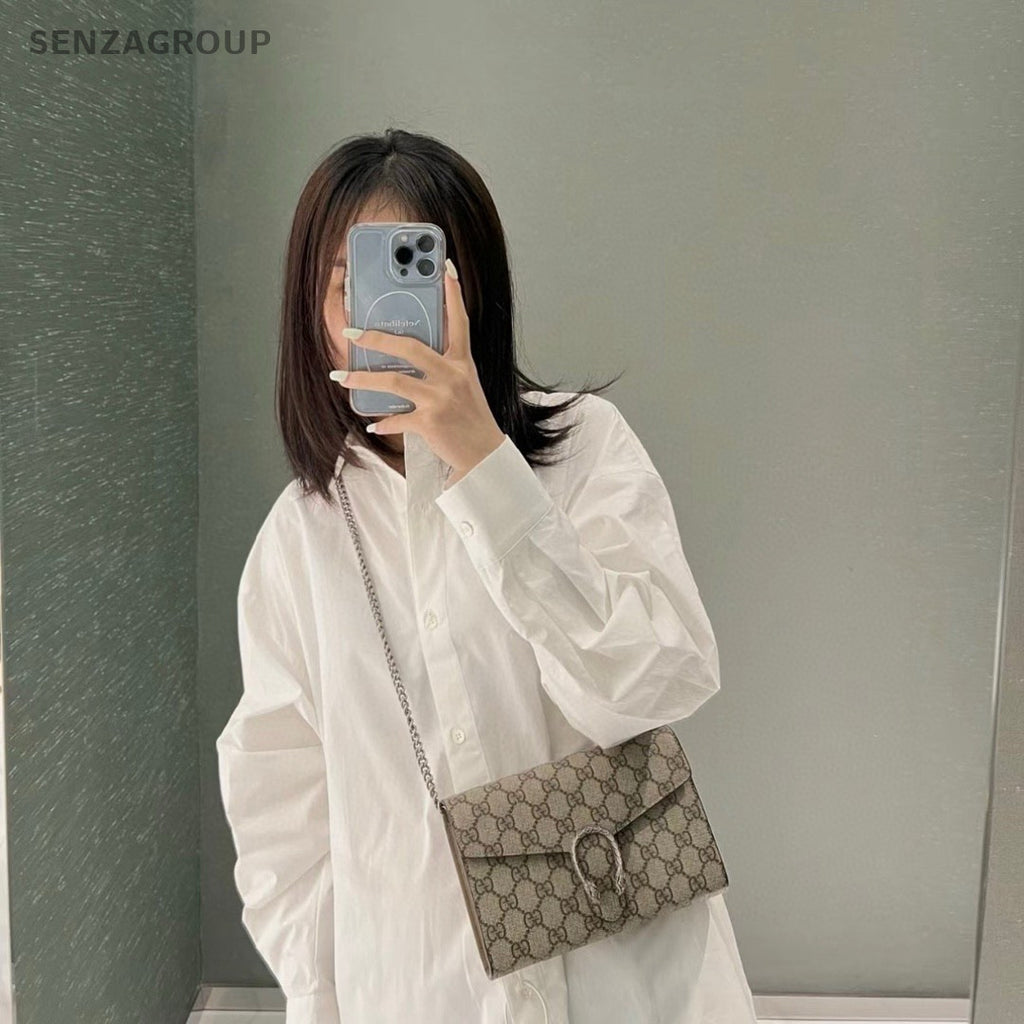GUCCI Dionysus Woc Monogram Chain Shoulder bag Crossbody camel color Women