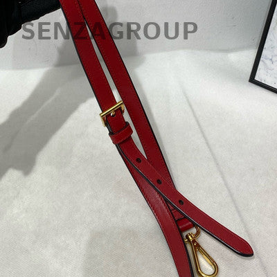 Prada Red Gold Buckle 2Way Handbag Shoulder Bag Classic Fashion Women
