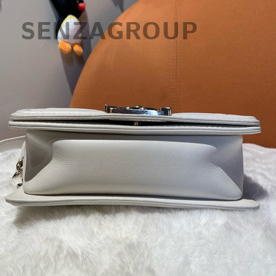 Chanel Le Boy White Gold Chain Quilted Shoulder Bag Women Classic Fashion