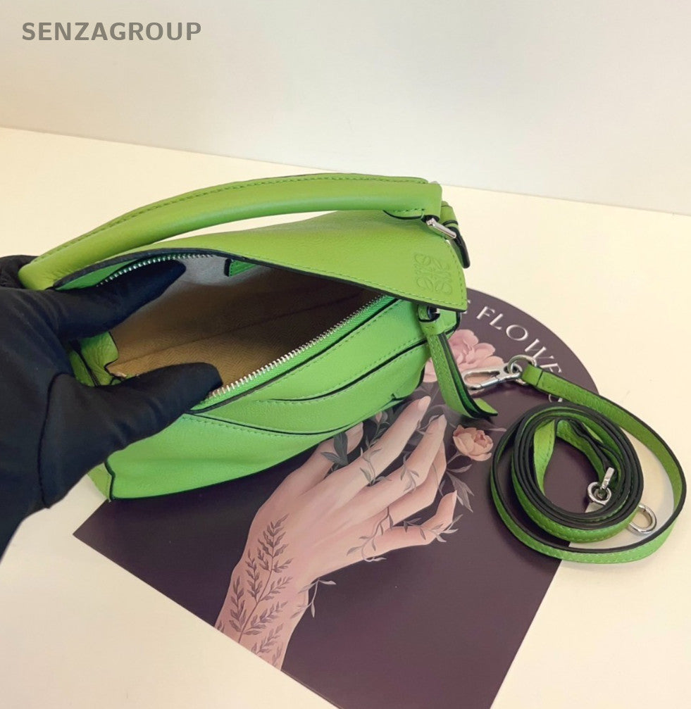 Loewe Mini Puzzle Crossbody Handbag Clutch Bag Women Fennel Green