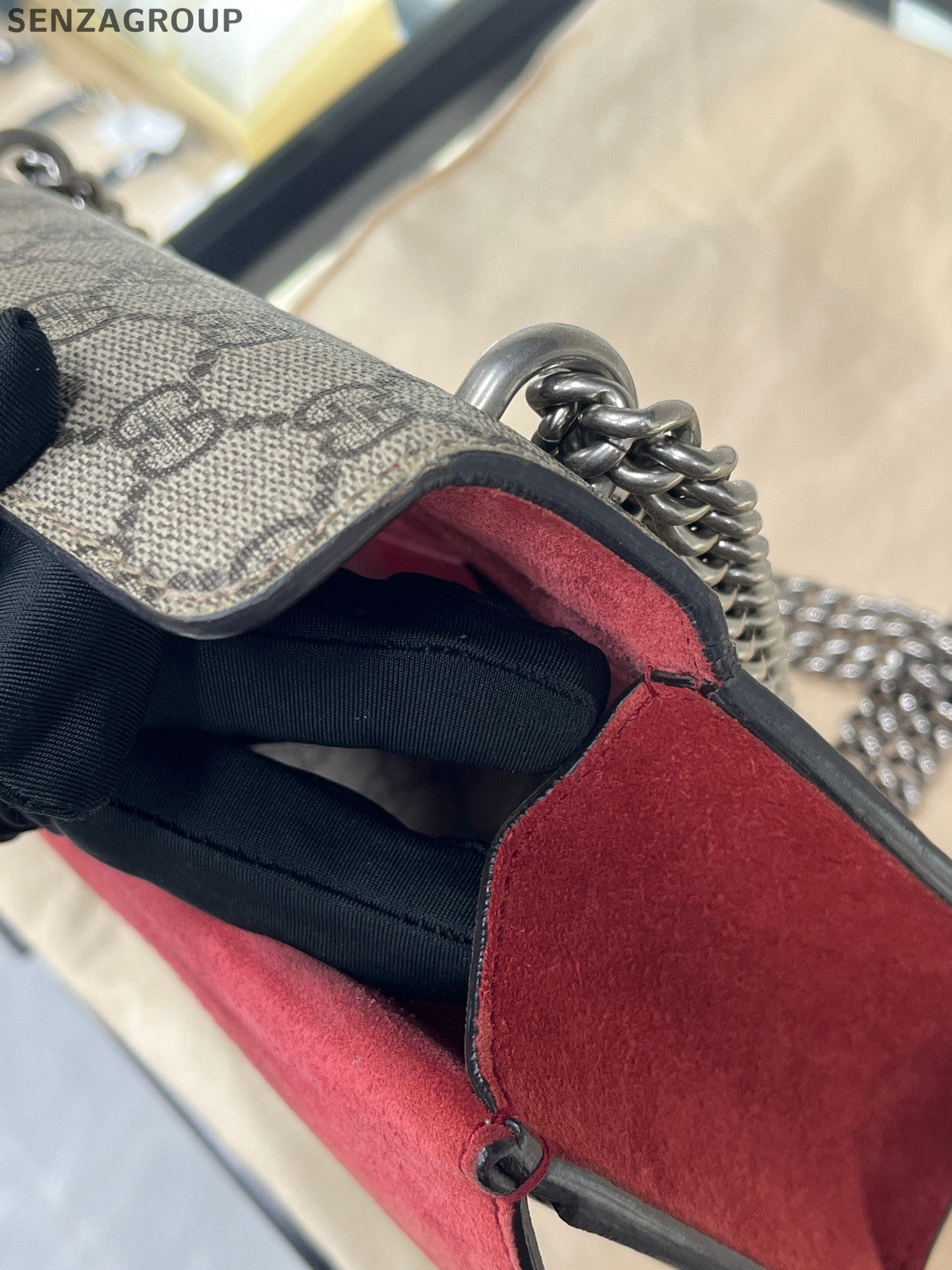 Gucci Dionysus Small Chain Shoulder Bag Brown Red Women Classic