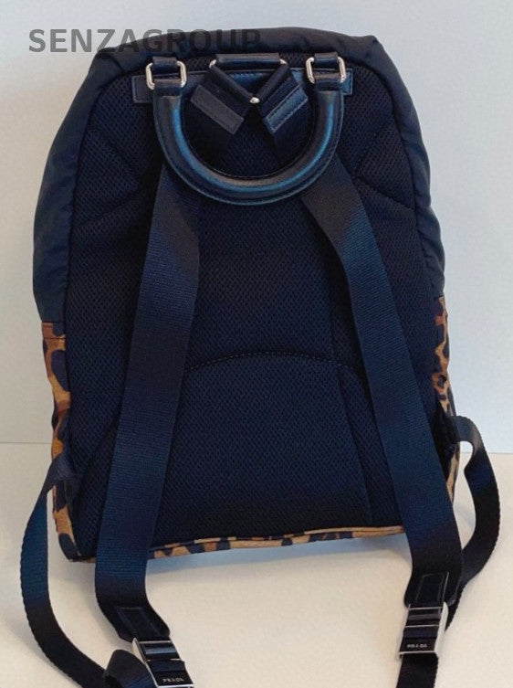 PRADA Backpack Leopard print parachute Leopard print small Shoulder bag Black