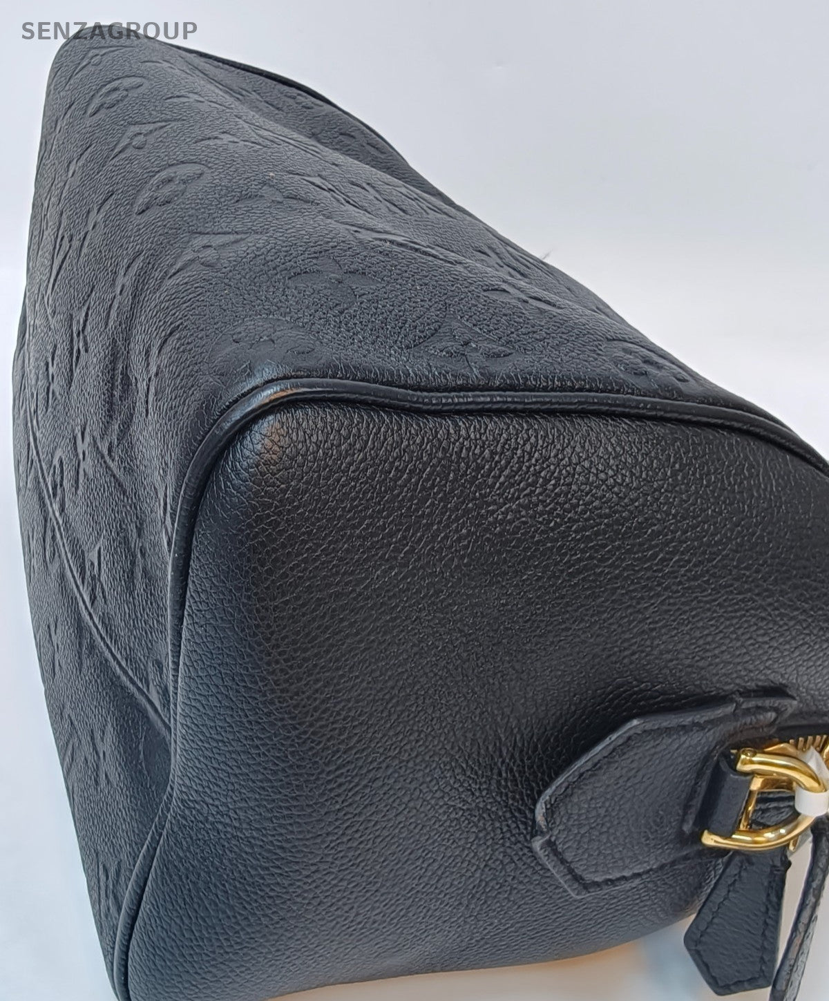Louis Vuitton Speedy Monogram Top Handle Bag Crossbody Black Gold Women Classic