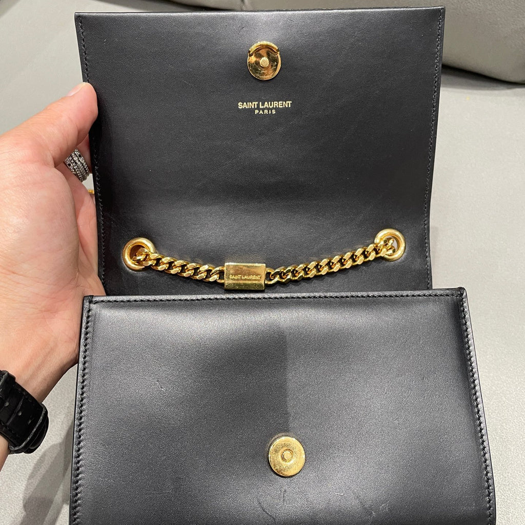 Saint Laurent YSL Tassel Chain Shoulder Crossbody Bag Black Gold Classic