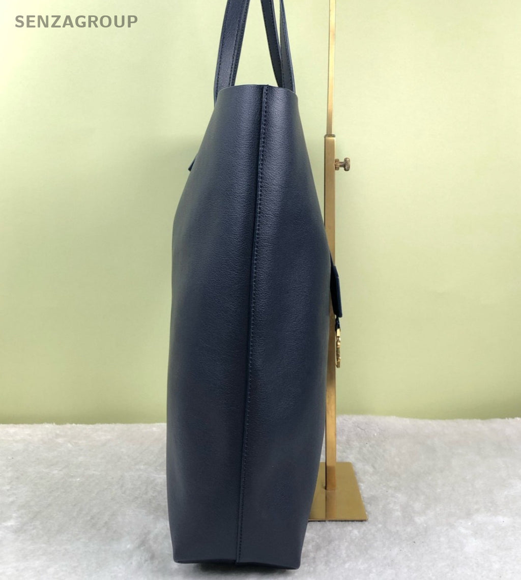 Saint Laurent Tote Shoulder Bag Blue Gold Used Women Classic