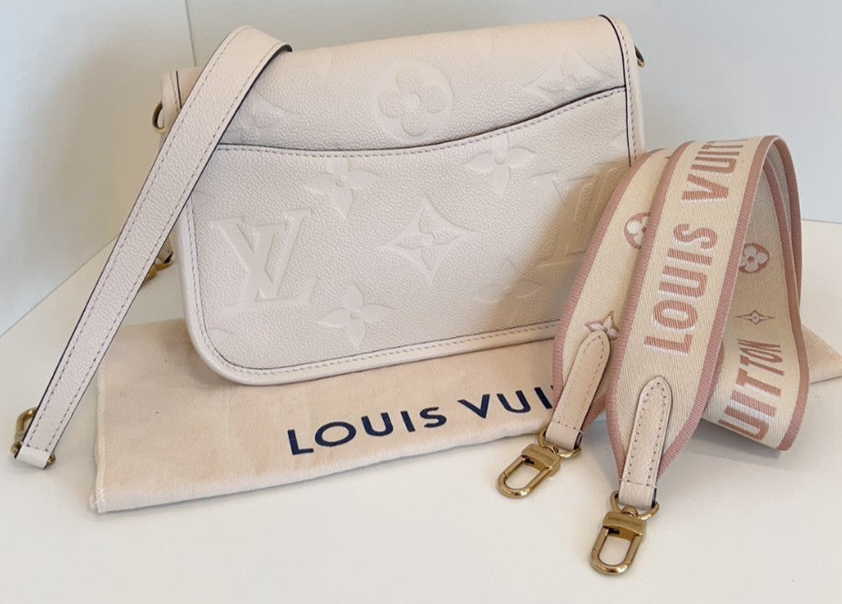 Louis Vuitton Diane Monogram Empreinte Cream White Shoulder bag Crossbody Women