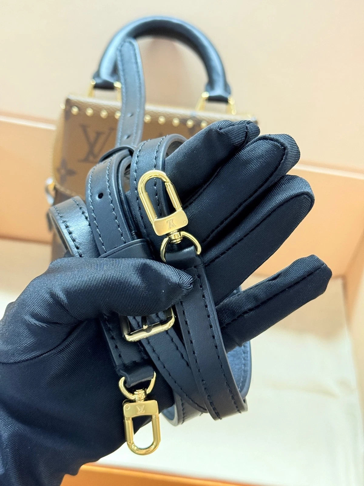 Louis Vuitton Leather Camera Box Crossbody Bag For Women