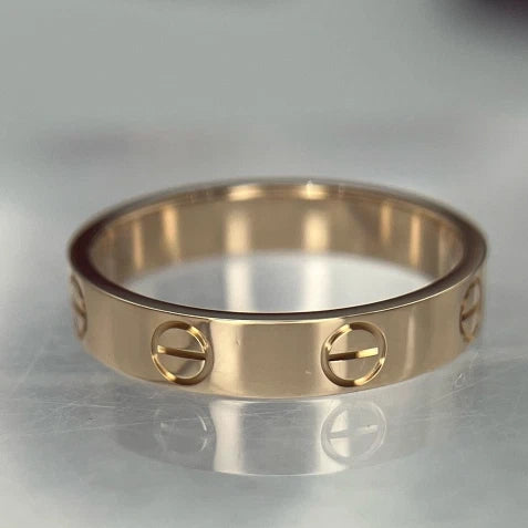 Cartier Love Narrow18k Rose/Pink Gold Ring EU52/US6 3.6mm
