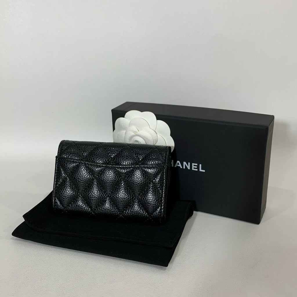 CHANEL Women Diamond Chip Card Wallet