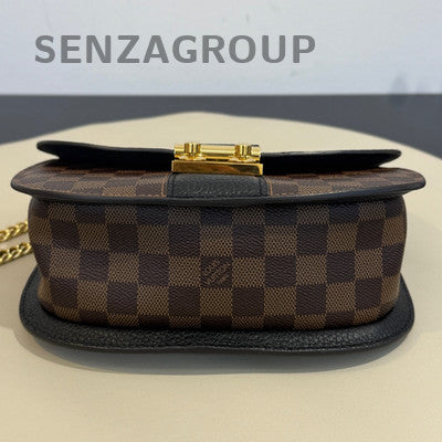 Louis Vuitton Wight Saddle Bag Brown Damier Chain Crossbody Shoulder Bag