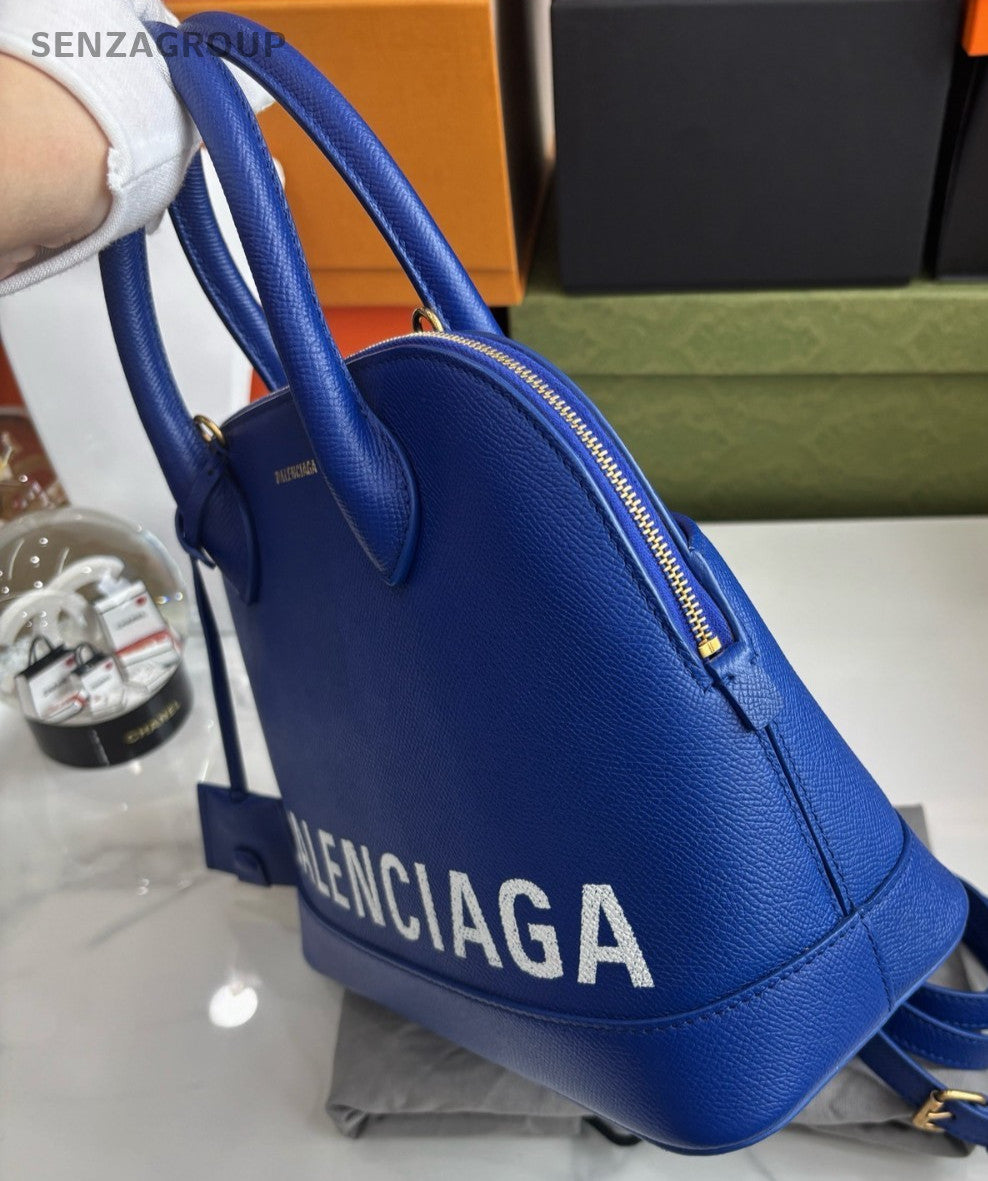 Balenciaga Alma bb Classic Logo Handbag 2WAY Crossbody Calfskin Blue