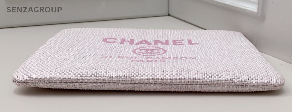 CHANEL Weave Clutch Bag Pink Cute Women