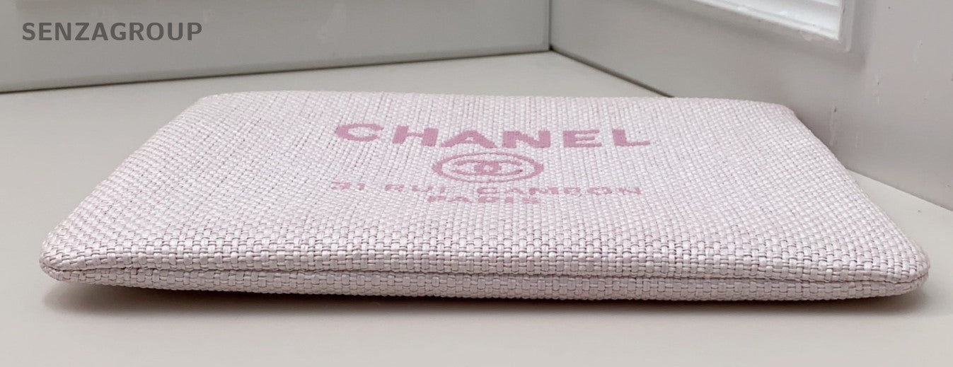 CHANEL Weave Clutch Bag Pink Cute Women