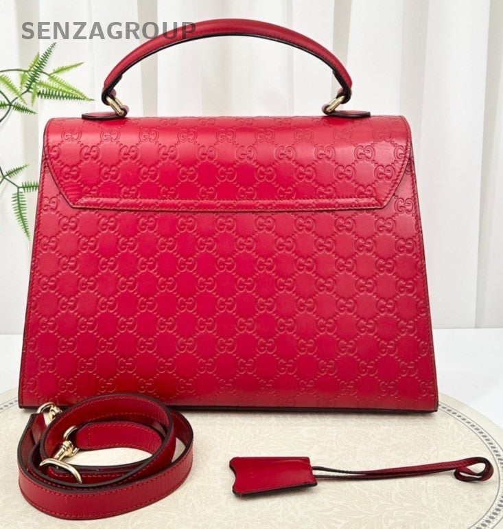 GUCCI Padlock Top handle 2WAY Shoulder bag Crossbody Red