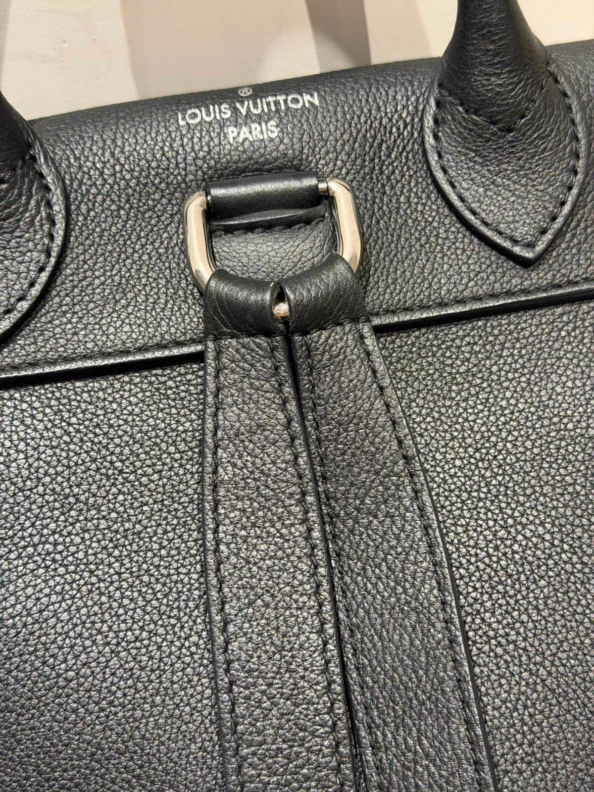 Louis Vuitton Lock Me Backpack Black Silver Used Women Classic
