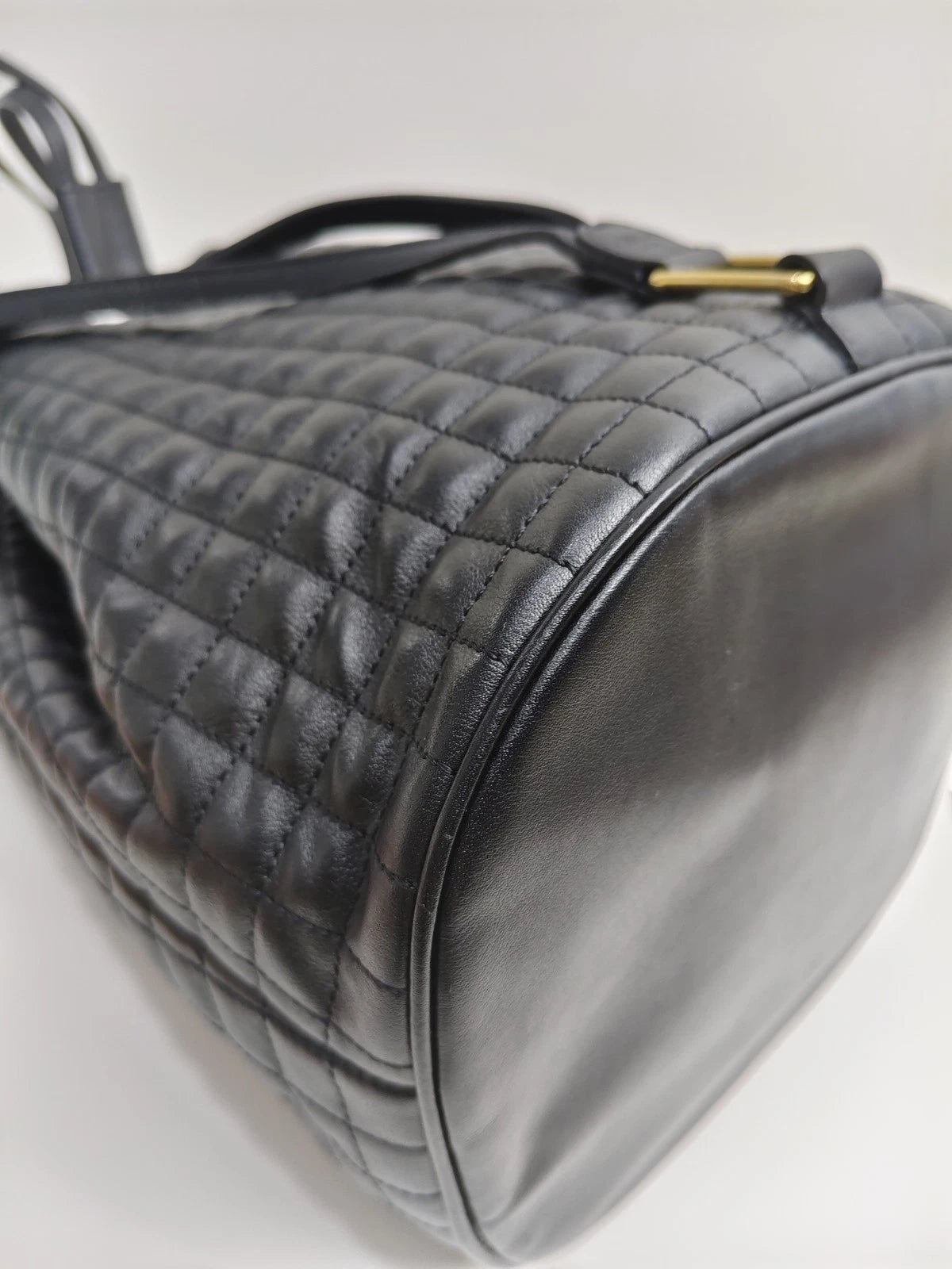 Authentic Celine Black Quilted Leather Backpack For Women