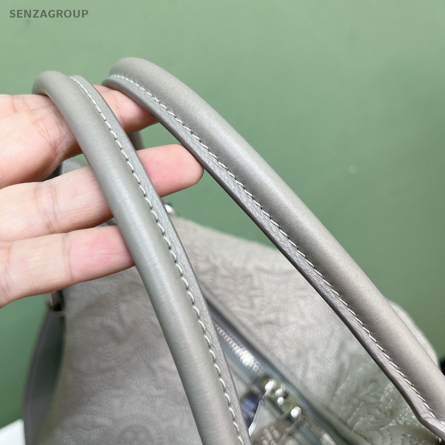 Louis Vuitton Embroidered 2Way Top Handle Shoulder Bag Gray Silver Women Classic