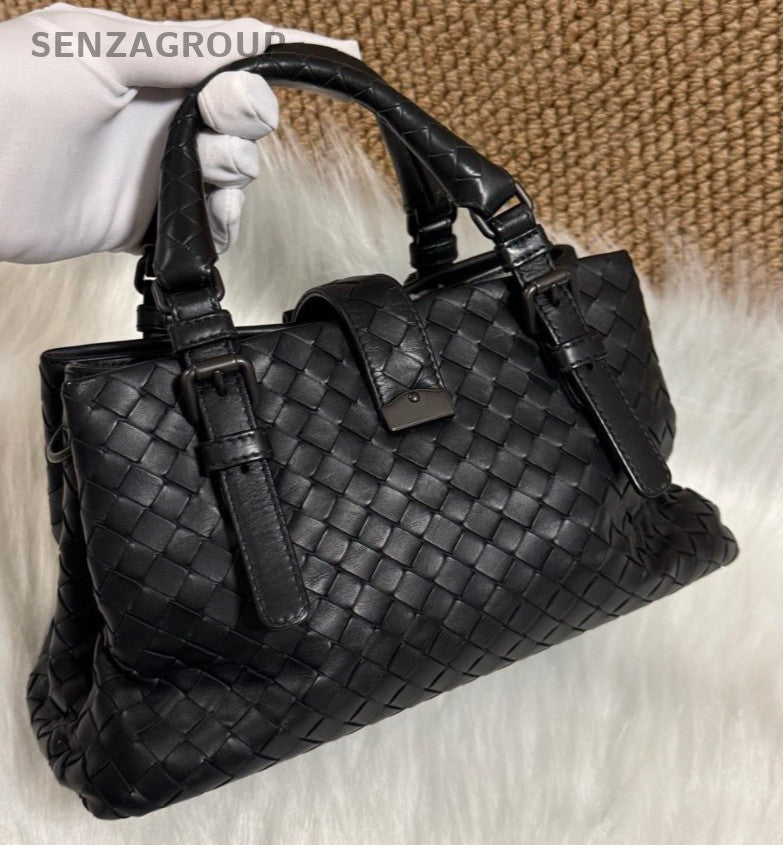 Bottega Veneta Roma Mini Top Handle Bag Crossbody Black Women Classic