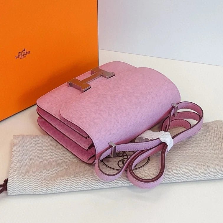 Hermes Constance19 Shoulder Crossbody Purple Silver Women Classic Fashion