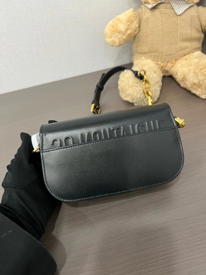 Dior Black Leather Montaigne Avenue30 Shoulder Bag For Women