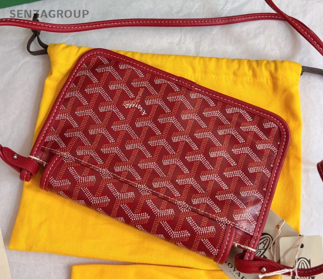 Goyard WOC Canvas Monogram Shoulder Clutch Crossbody Bag Women Red Brand new