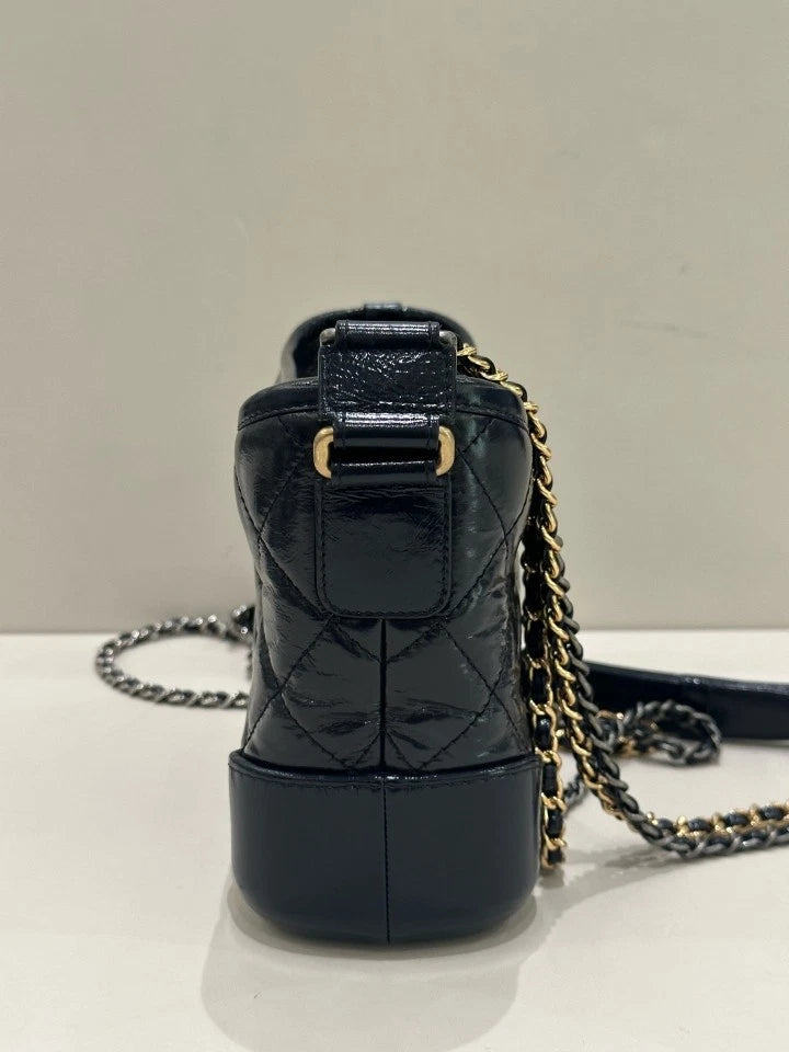 CHANEL Gabrielle Small Blue Crossbody Shoulder Bag For Women