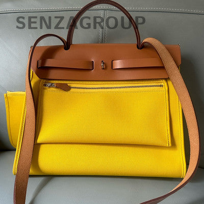 Hermès Herbag 31 Yellow Shoulder Bag Silver Hardware Women's Classic