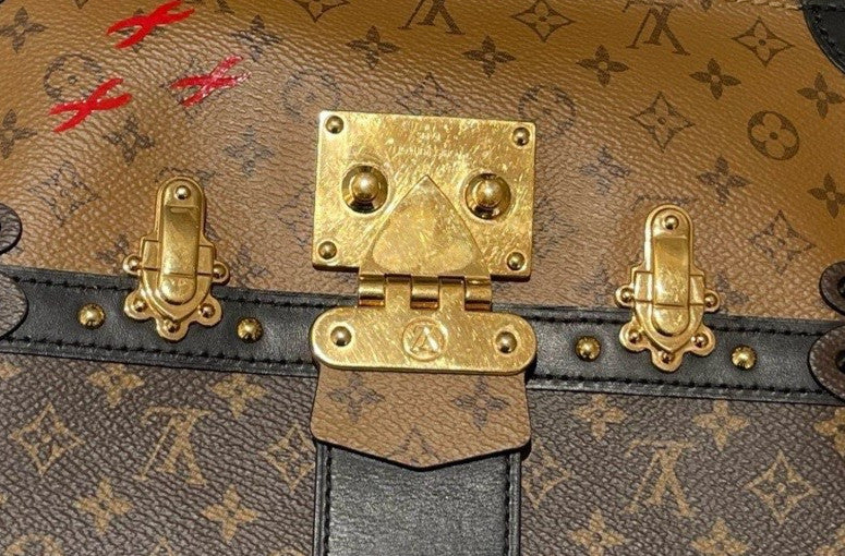 Louis Vuitton Trunk Clutch Box Monogram Shoulder Bag Crossbody Brown Gold Women