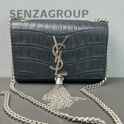 Saint Laurent Black Silver Tassel Chain Shoulder Crossbody Bag Women Classic