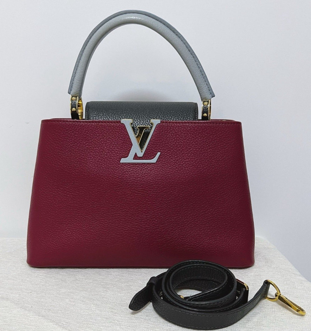 Louis Vuitton Capucines MM Top Handle 2way Shoulder Handbag Red Women