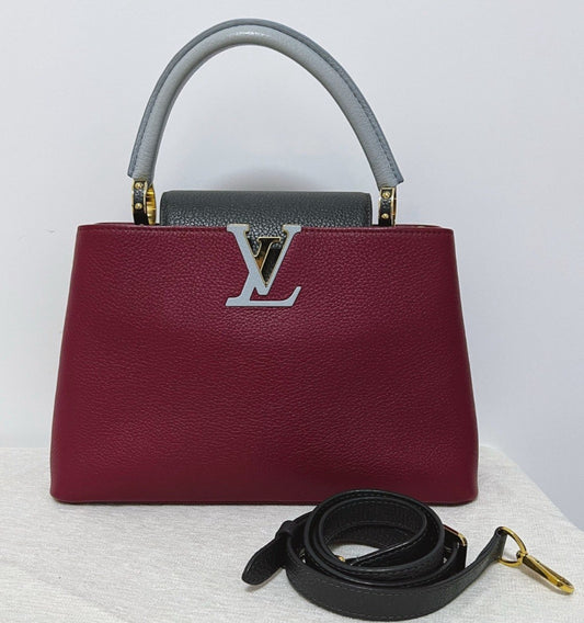Louis Vuitton Capucines MM Top Handle 2way Shoulder Handbag Red Women