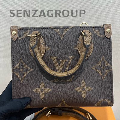 Louis Vuitton Onthego BB Monogram Brown Gold Buckle Women's Handbag